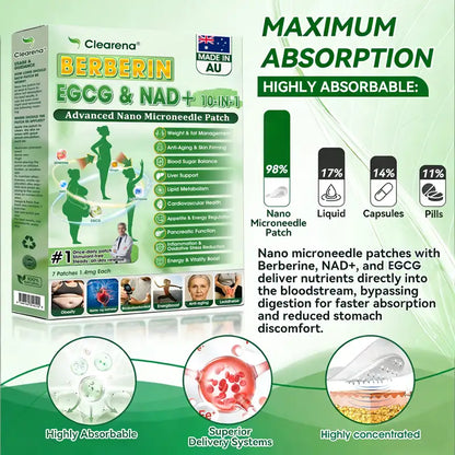 𝐂𝐥𝐞𝐚𝐫𝐞𝐧𝐚®🧑‍⚕️🏆  𝘽𝙚𝙧𝙗𝙚𝙧𝒊𝒏𝒆 ·  𝙀𝙂𝘾𝙂× 𝐍𝐴𝑫+  10-𝐢𝐧-1 𝑨𝒅𝒗𝒂𝒏𝒄𝐞𝐝 𝑵𝒂𝙣𝙤 𝑴𝒊𝒄𝒓𝒐𝒏𝒆𝒆𝗱𝗹𝗲 𝐏𝐚𝒕𝗰𝗵 🇦🇺 ( 𝑱𝒖𝒔𝒕 𝒐𝒏𝒄𝒆 𝒂 𝒅𝒂𝒚, 𝒗𝒊𝒔𝒊𝒃𝒍𝒆 𝒄𝒉𝒂𝒏𝒈𝒆𝒔 𝒊𝒏 7 𝒅𝒂𝒚𝒔) 💪 𝑭𝒐𝒓 𝒐𝒃𝒆𝒔𝒊𝒕𝒚, 𝒍𝒐𝒐𝒔𝒆 𝒔𝒌𝒊𝒏, 𝒅𝒊𝒂𝒃𝒆𝒕𝒆𝒔, 𝒔𝒍𝒆𝒆𝒑 𝒂𝒑𝒏𝒆𝒂, 𝒋𝒐𝒊𝒏𝒕 𝒊𝒔𝒔𝒖𝒆𝒔, 𝒂𝒏𝒅 𝒎𝒐𝒓𝒆