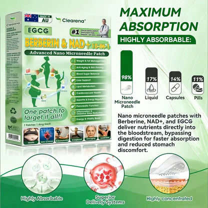 𝐂𝐥𝐞𝐚𝐫𝐞𝐧𝐚®🧑‍⚕️🏆 𝙀𝙂𝘾𝙂· 𝘽𝙚𝙧𝙗𝙚𝙧𝒊𝒏𝒆 × 𝐍𝐴𝑫+  10-𝐢𝐧-1 𝑨𝒅𝒗𝒂𝒏𝒄𝐞𝐝 𝑵𝒂𝙣𝙤 𝑴𝒊𝒄𝒓𝒐𝒏𝒆𝒆𝗱𝗹𝗲 𝐏𝐚𝒕𝗰𝗵 🇦🇺 ( 𝑱𝒖𝒔𝒕 𝒐𝒏𝒄𝒆 𝒂 𝒅𝒂𝒚, 𝒗𝒊𝒔𝒊𝒃𝒍𝒆 𝒄𝒉𝒂𝒏𝒈𝒆𝒔 𝒊𝒏 7 𝒅𝒂𝒚𝒔) 💪 𝑭𝒐𝒓 𝒐𝒃𝒆𝒔𝒊𝒕𝒚, 𝒍𝒐𝒐𝒔𝒆 𝒔𝒌𝒊𝒏, 𝒅𝒊𝒂𝒃𝒆𝒕𝒆𝒔, 𝒔𝒍𝒆𝒆𝒑 𝒂𝒑𝒏𝒆𝒂, 𝒋𝒐𝒊𝒏𝒕 𝒊𝒔𝒔𝒖𝒆𝒔, 𝒂𝒏𝒅 𝒎𝒐𝒓𝒆