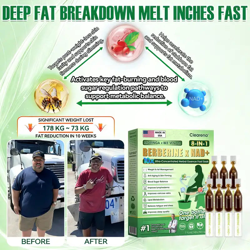 🧑‍⚕️ 𝐂𝐥𝐞𝐚𝐫𝐞𝐧𝐚® Moringa · Bee Venom · Berberine × NAD+ Eight-in-one 10× Ultra-Concentrated Herbal Essence Foot Soak — 𝐎𝐧𝐜𝐞 𝐃𝐚𝐢𝐥𝐲, 𝐕𝐢𝐬𝐢𝐛𝐥𝐞 𝐑𝐞𝐬𝐮𝐥𝐭𝐬 𝐢𝐧 𝟕 𝐃𝐚𝐲𝐬